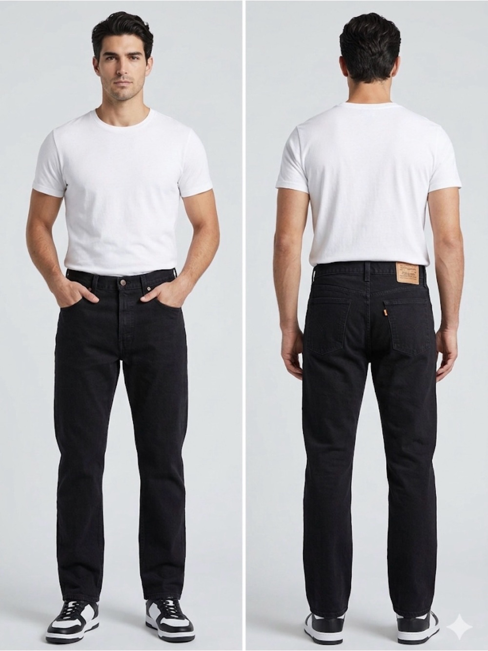 Levi's Orange Tab Black Straight-Leg Jeans
